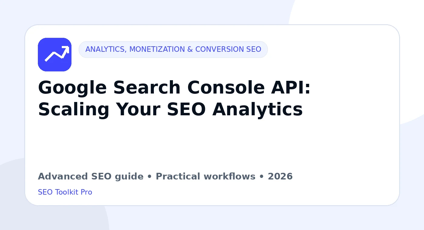 Google Search Console API: Scaling Your SEO Analytics